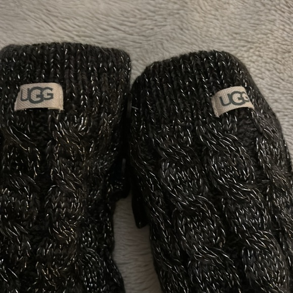 NWT Laila Bow Fleece Lined Sock charcoal silver w/ adorable bow. Shoe size 5-10 - Picture 14 of 16